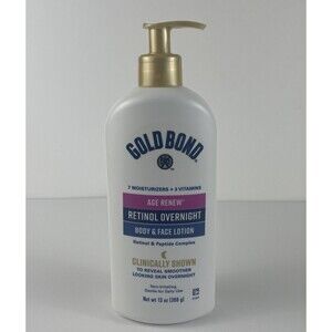 Gold Bond Age Renew Retinol Overnight Body & Face Lotion, With Retinol & Peptide